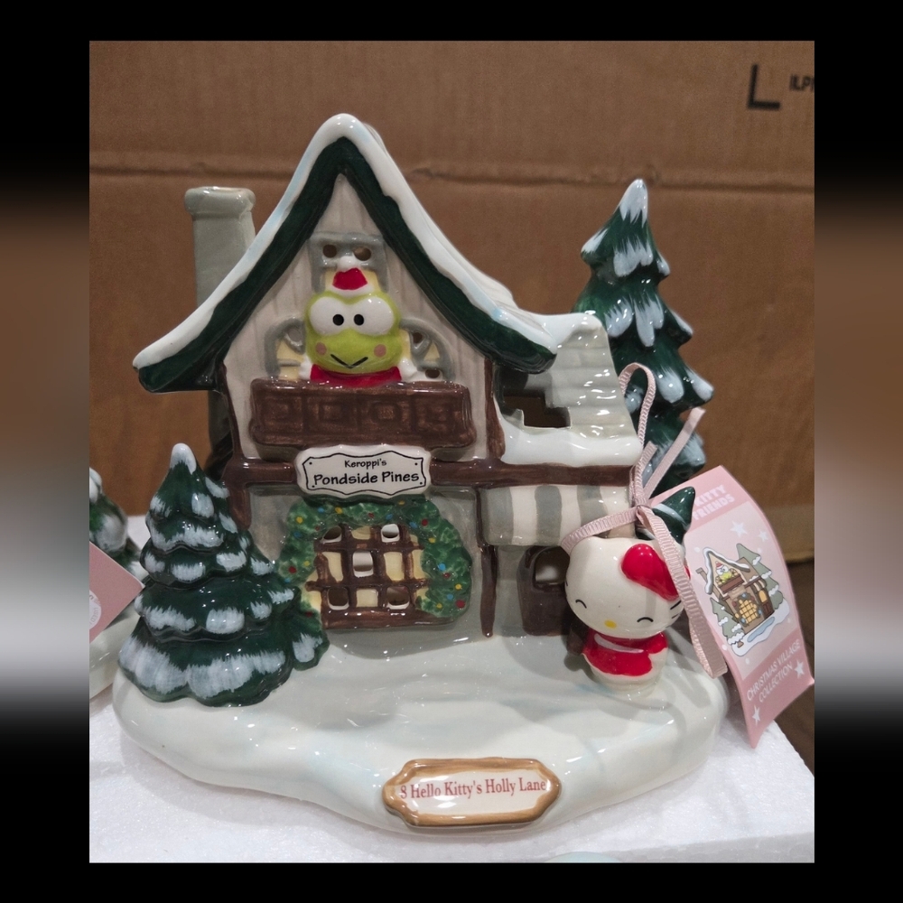 Hello Kitty Holiday Ceramic House Figurine